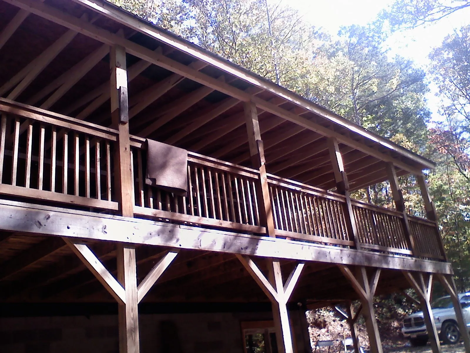 Timber framing under a new elevated porch and deck — Roof Leak Repair in Marydel by Roofing Brothers
